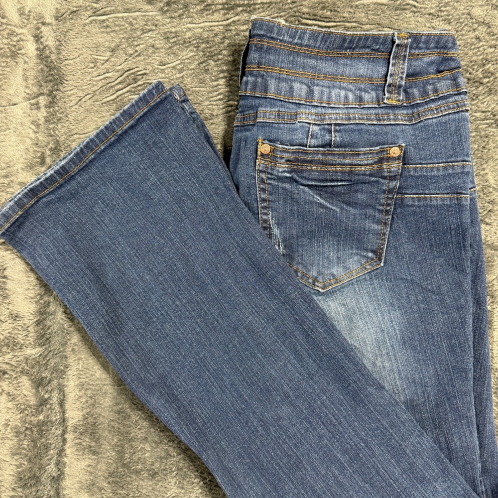 Special A Womens 2XL Bootcut Jeans Blue Distressed High‎ Rise Stretch P953